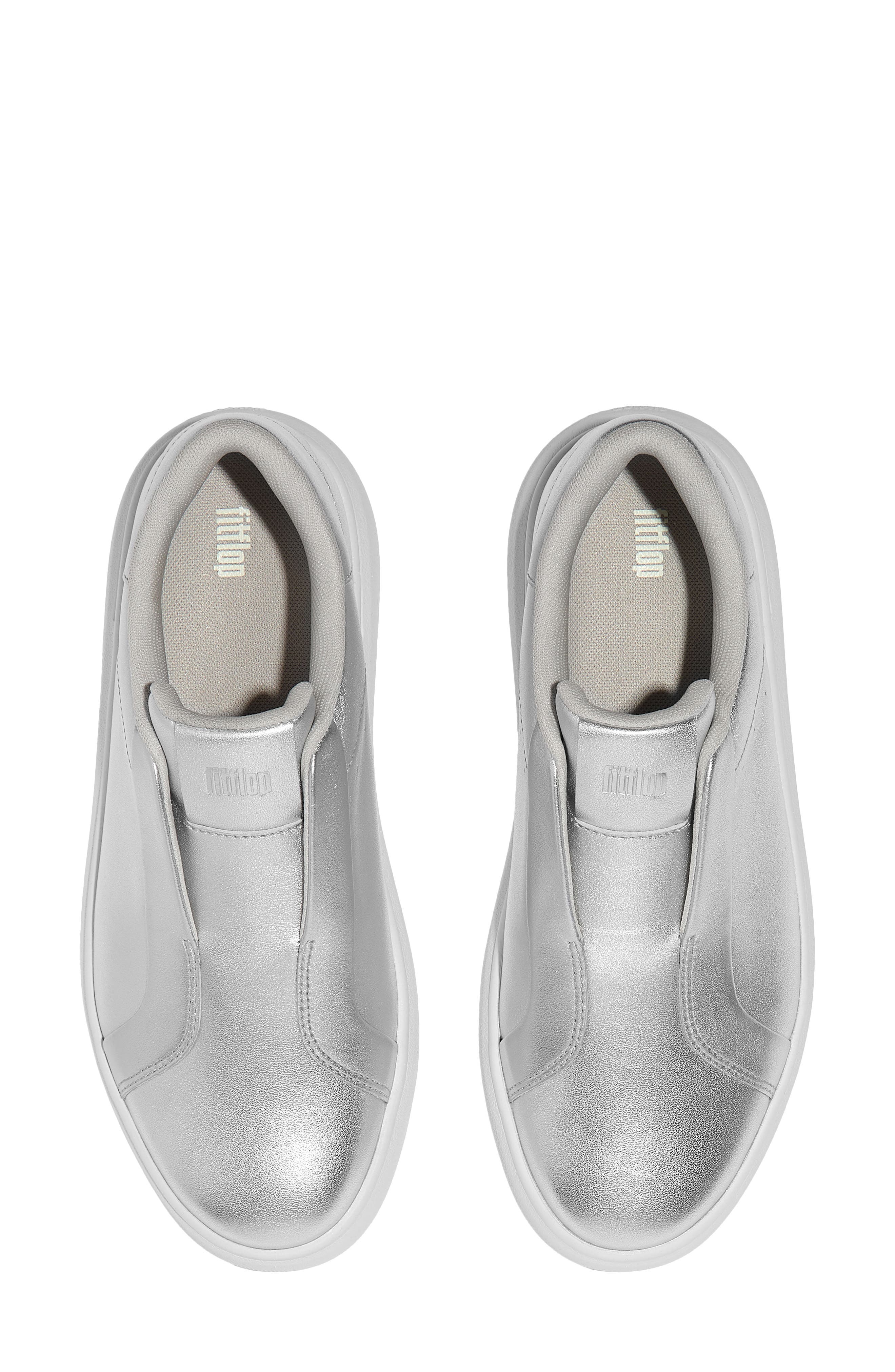 RTG Leather Laceless Sneaker, Alternate, color, SILVER