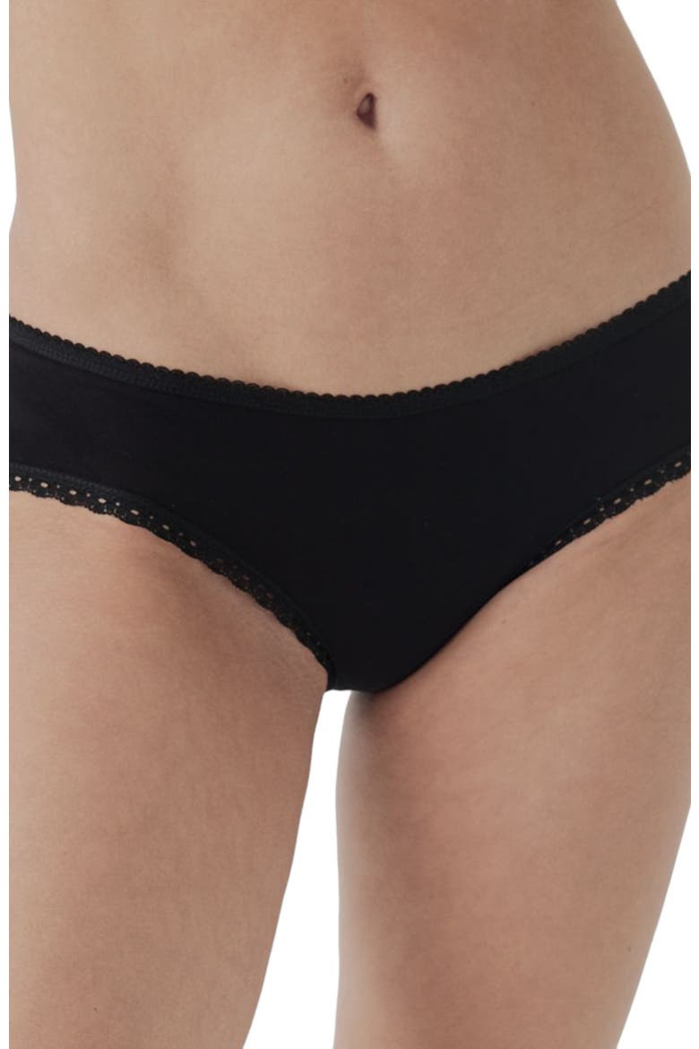 Organic Cotton Lace Cheeky Hipster 3-Pack, Main, color, Black