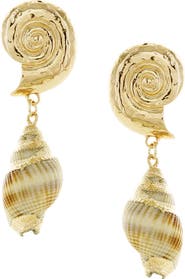 OLIVIA WELLES Conch Shell Drop Earrings