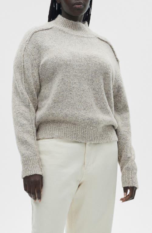 Mango Perkins Mock Neck Sweater In Sand