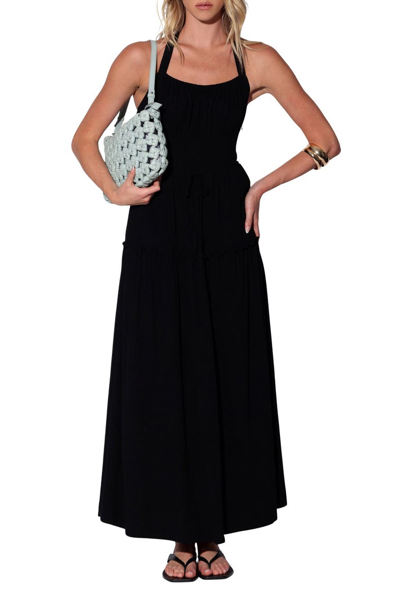 Tansy Tiered Maxi Dress, Main, color, BLACK