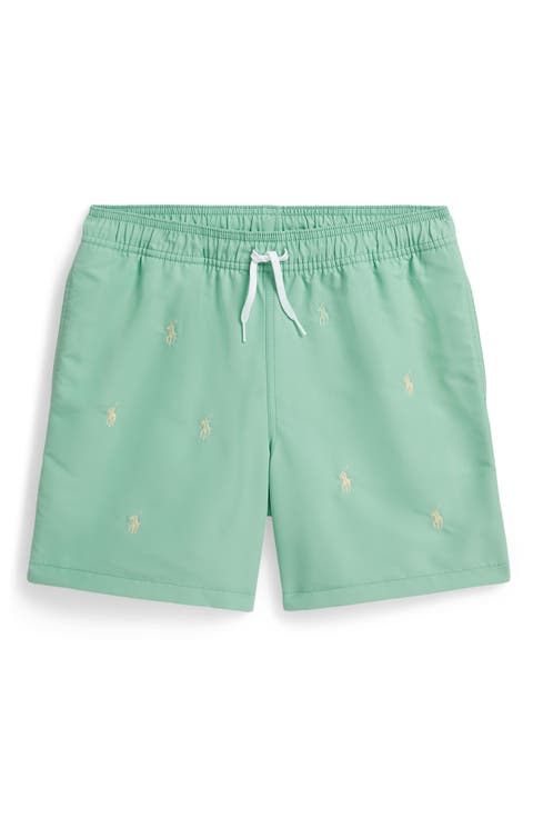 Kids' Traveler Embroidered Pony Swim Trunks (Big Kid)