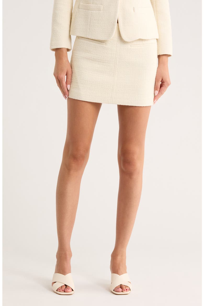 Cowan Tweed Miniskirt, Main, color, OFF WHITE