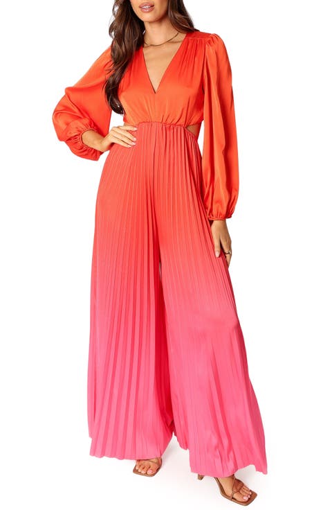 Krista Long Sleeve Gradient Wide Leg Jumpsuit