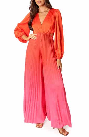 Petal & Pup Krista Long Sleeve Gradient Wide Leg Jumpsuit