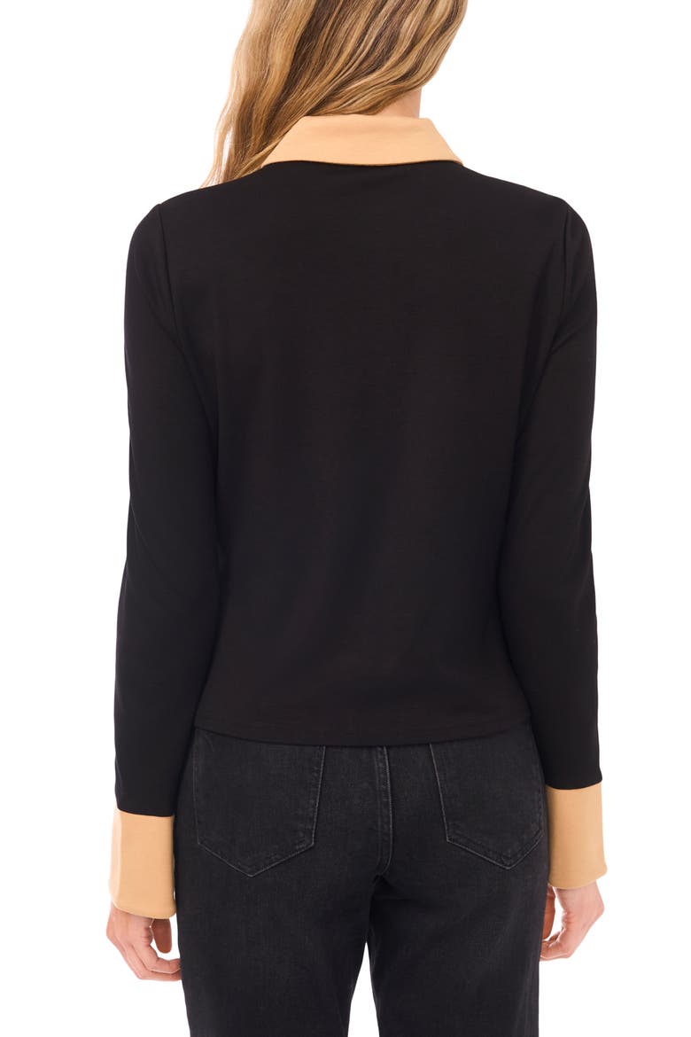 Crystal Button Knit Button-Up Shirt, Alternate, color, RICH BLACK