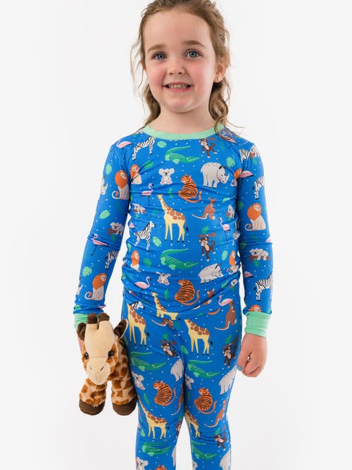 Rufflebutts Gender Inclusive Softsnooze Long Sleeve Pajama Set In Blue
