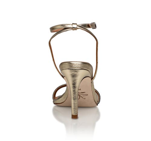 Joan Oloff Shoes Fame Ankle Strap Sandal Heel In Gold