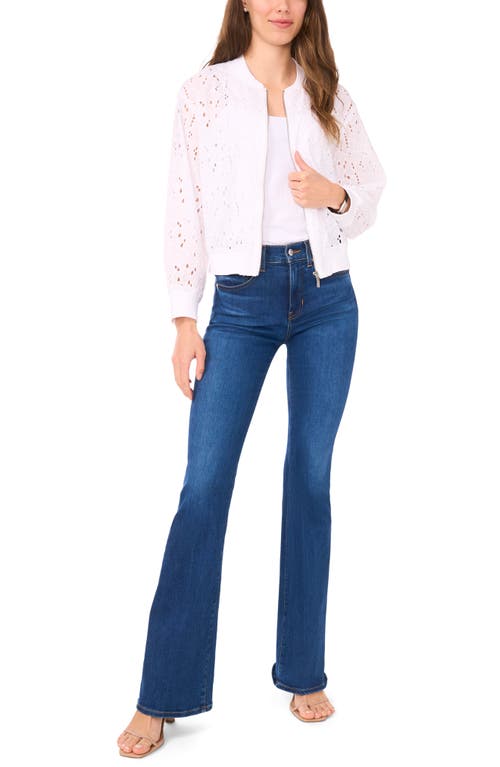 Halogenr Halogen(r) Embroidered Eyelet Cotton Bomber Jacket