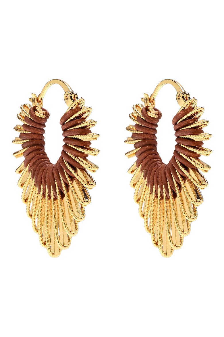 Nadia Wrapped Hoop Earrings, Alternate, color, GOLD