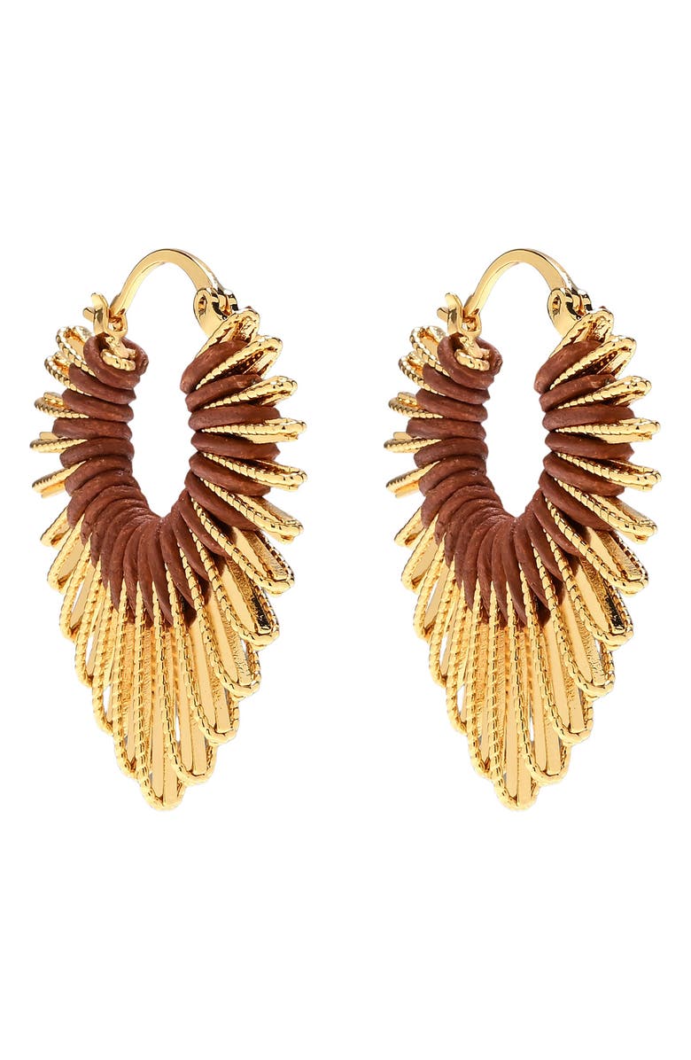 EYE CANDY LOS ANGELES Nadia Wrapped Hoop Earrings, Alternate, color, Gold