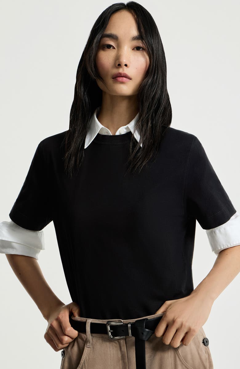 Brunello Cucinelli Jersey T-shirt, Alternate, color, Black