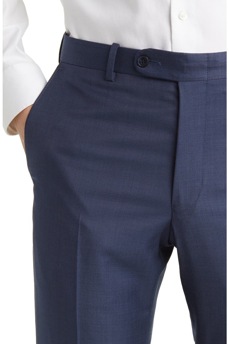 Harker Flat Front Wool Dress Pants, Alternate, color, BLUE