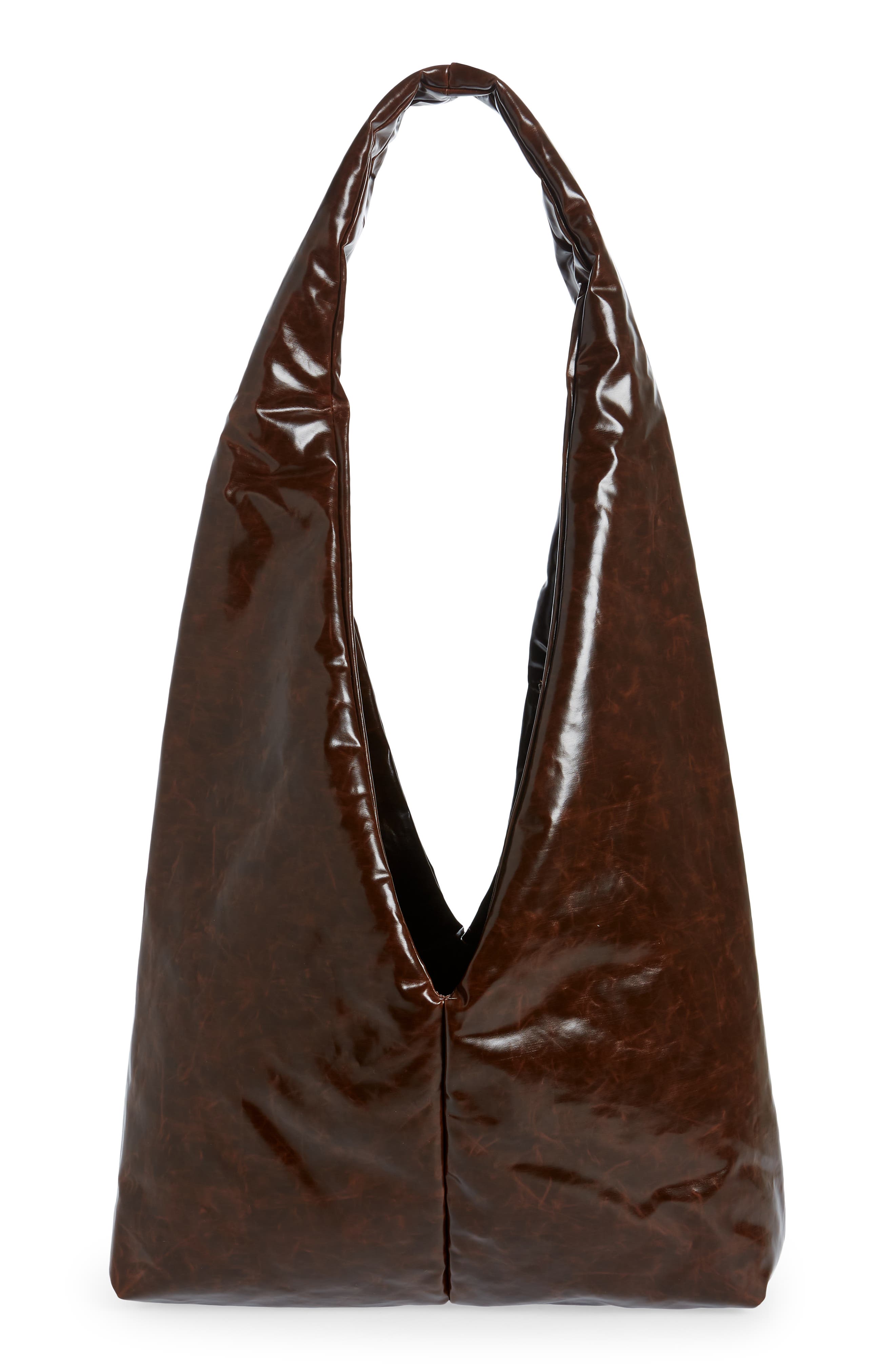 KASSL Medium Anchor Oiled Canvas Shoulder Bag, Alternate, color, Dark Brown