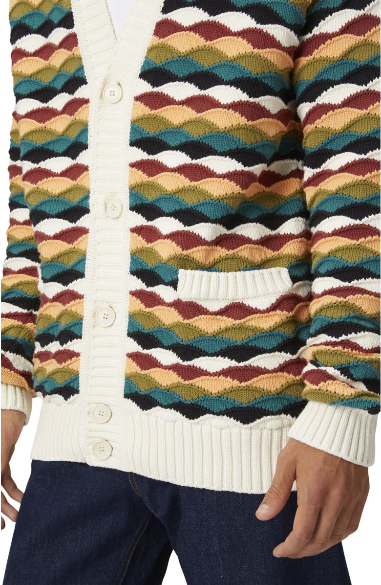 Missoni Cotton-blend Cardigan With Wave Pattern And Contrasting Piping, Alternate, color, 