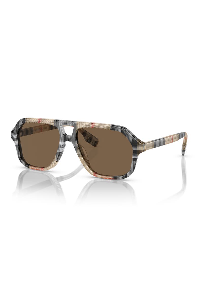 Kids' 50mm Irregular Sunglasses, Alternate, color, VINTAGE CHECK / DARK BROWN