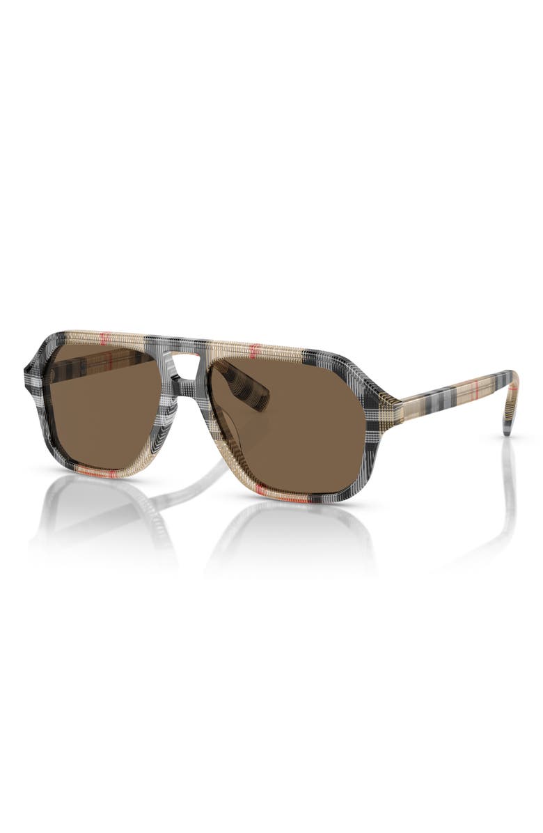 Burberry Kids' 50mm Irregular Sunglasses, Alternate, color, Vintage Check / Dark Brown