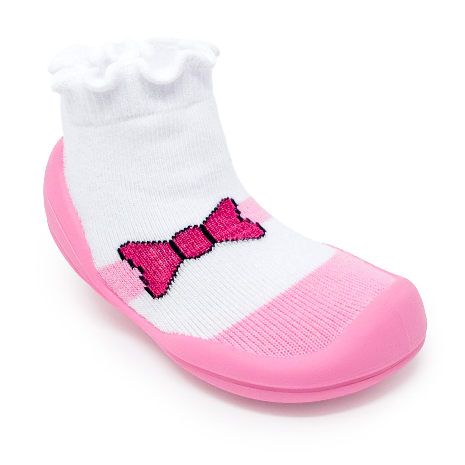 Komuello Toddler Sock Shoes - Mary Jane Bow, Alternate, color, Pink