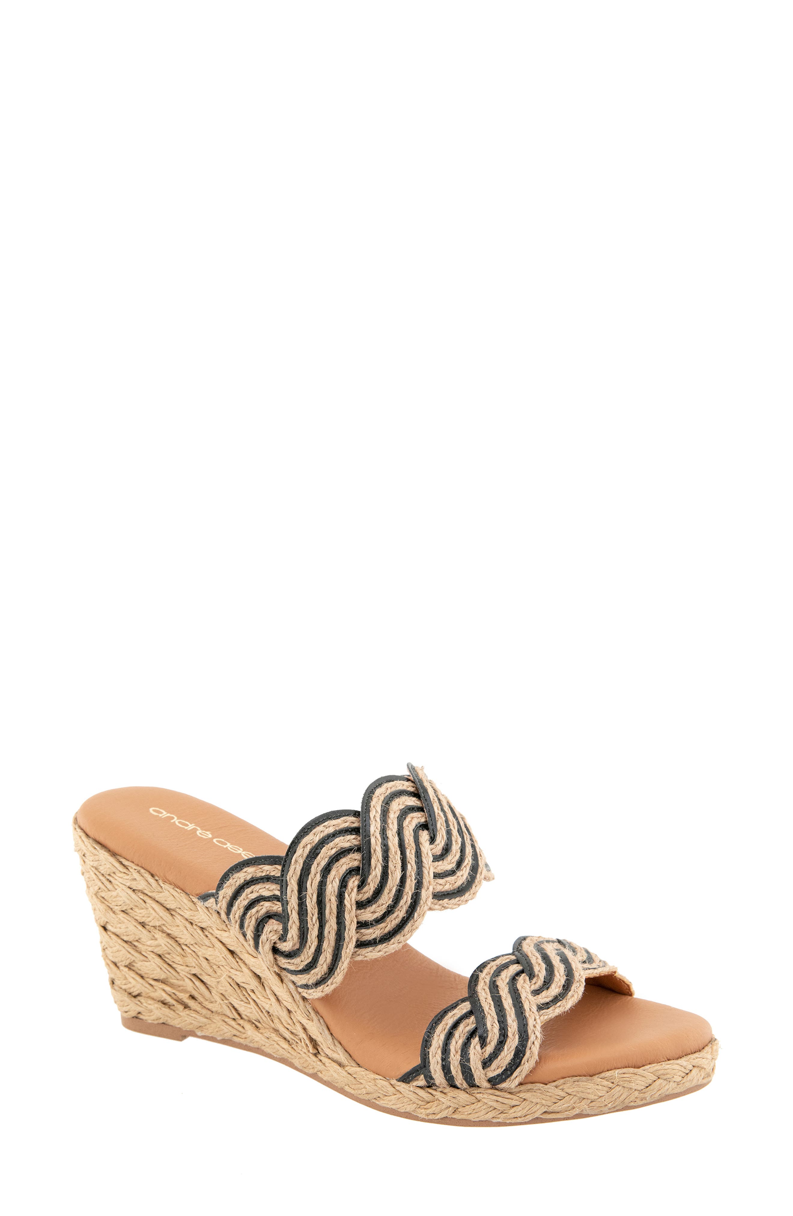 Nitra Twist Espadrille Platform Wedge Sandal, Main, color, NATURAL/ BLACK