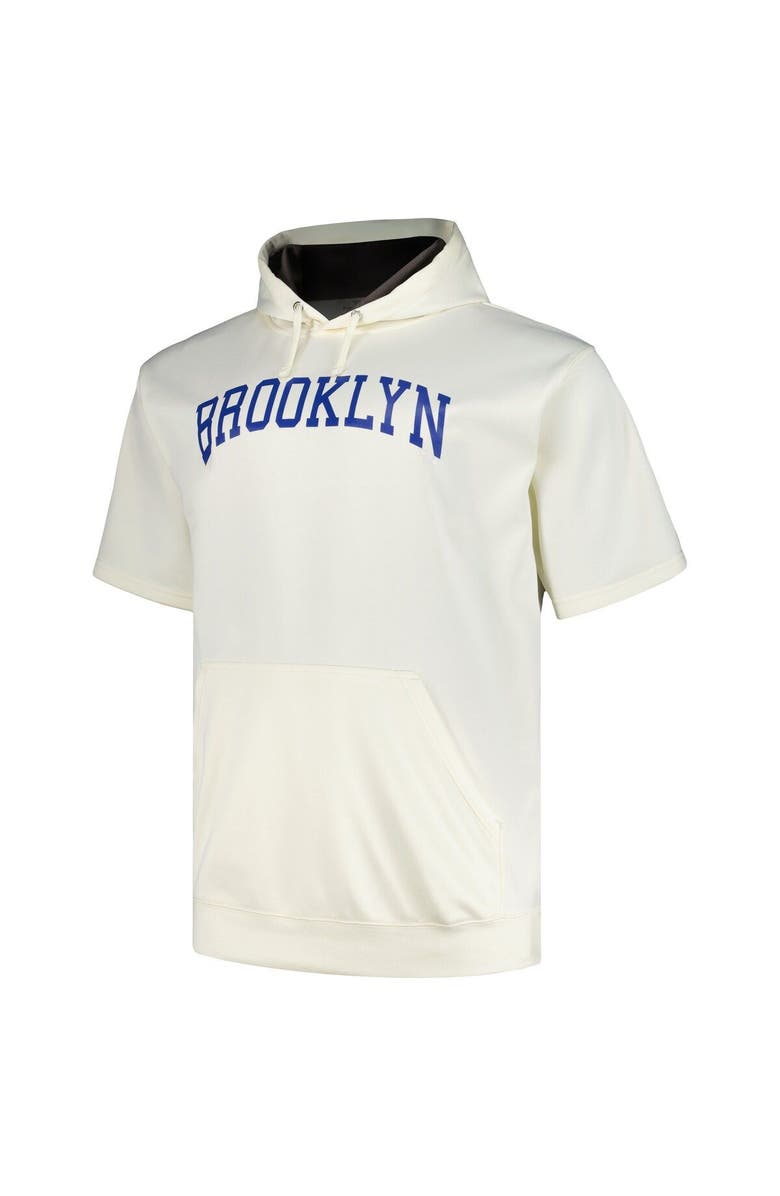 PROFILE Men's Profile Oatmeal Brooklyn Dodgers Big & Tall Cooperstown Collection Contrast Short Sleeve Pullover Hoodie, Alternate, color, Oatmeal