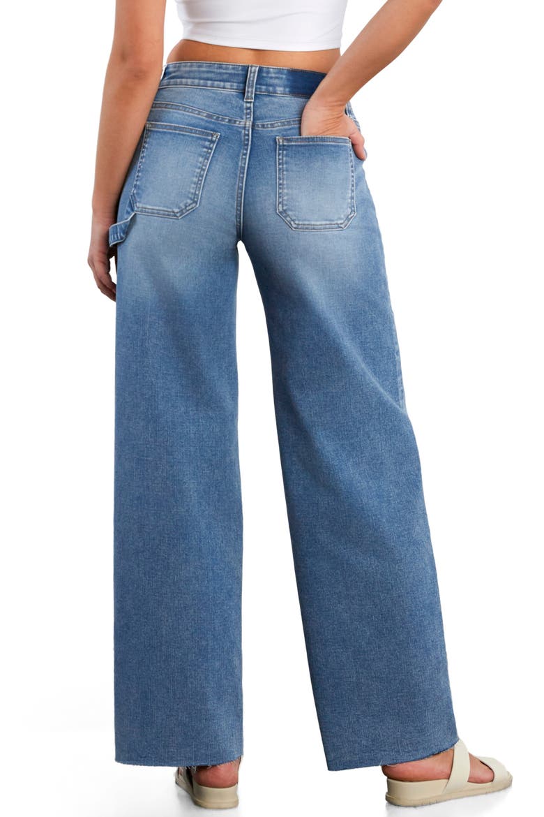 Raw Hem Wide Leg Carpenter Jeans, Alternate, color, ACE BLUE
