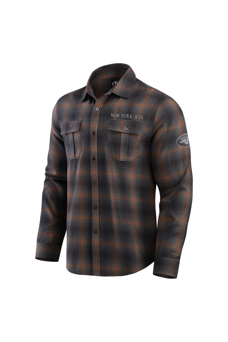 Men's Darius Rucker Collection by Fanatics Charcoal New York Jets Classic Flannel Long Sleeve Button-Up Shirt, Alternate, color, Charcoal