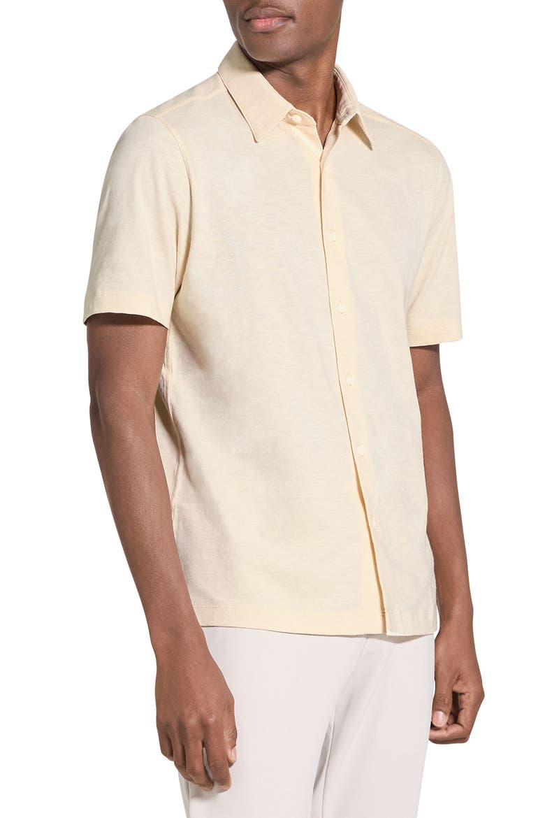 Noran Short Sleeve Knit Button-Up Shirt, Alternate, color, SEASHELL - UDS