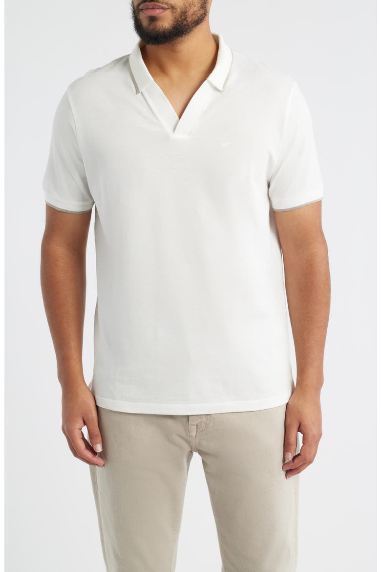 Piqué Johnny Collar Polo, Main, color, SOLID WHITE