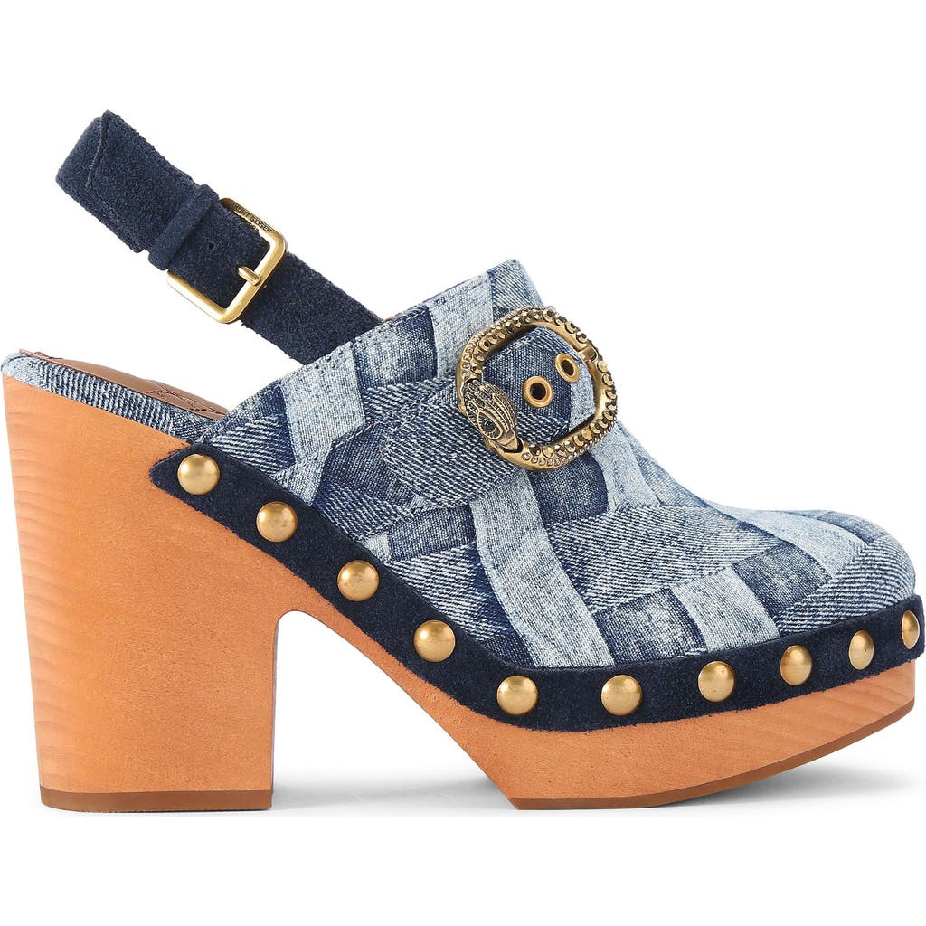 Kurt Geiger Denim Mayfair Clog Slingback Pumps In Blue