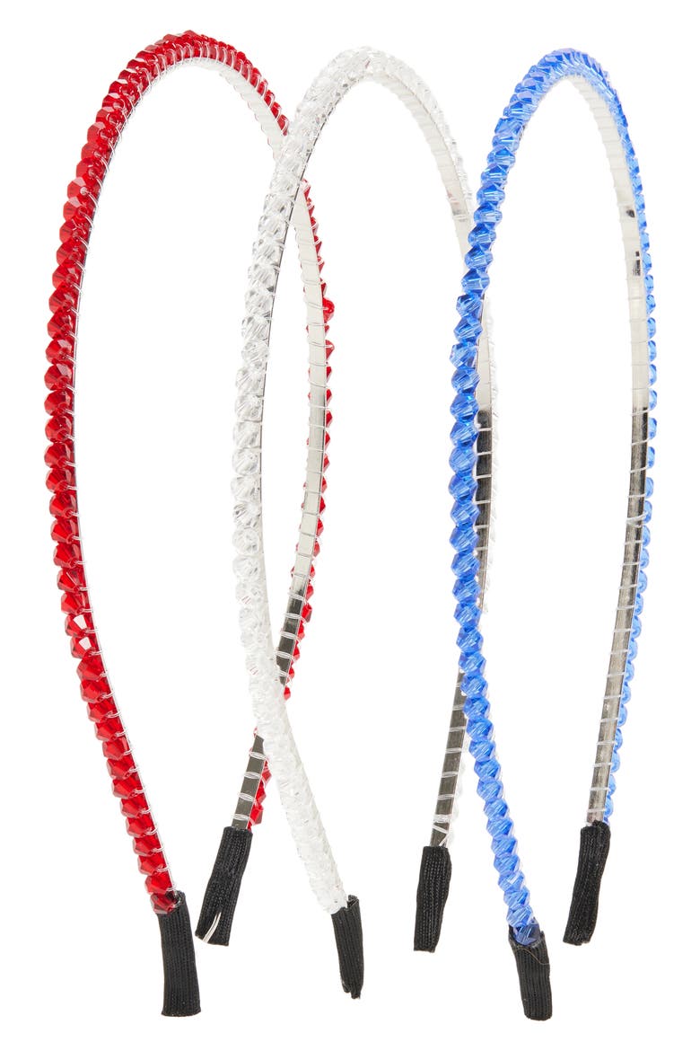 Kids' 3-Pack Americana Headband Set, Main, color, RED / BLUE JEWEL