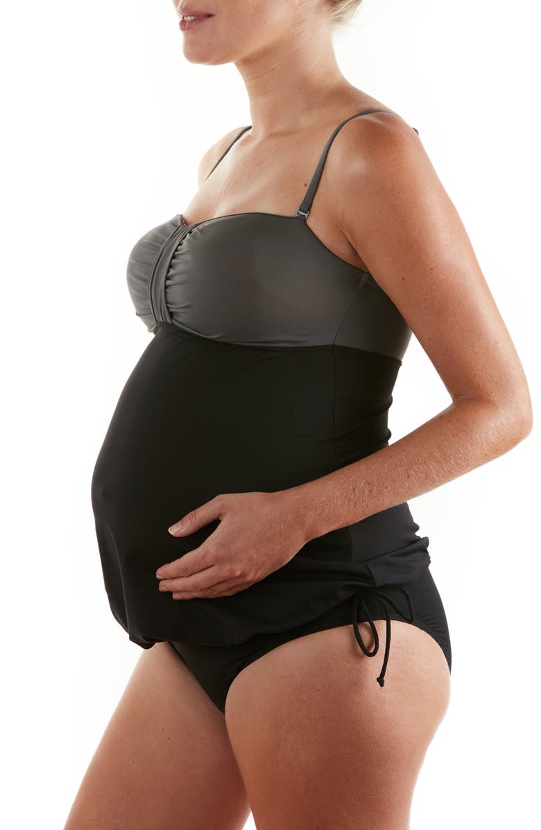 Cache Coeur Eden Two-Piece Colorblock Maternity Tankini Swimsuit, Alternate, color, 