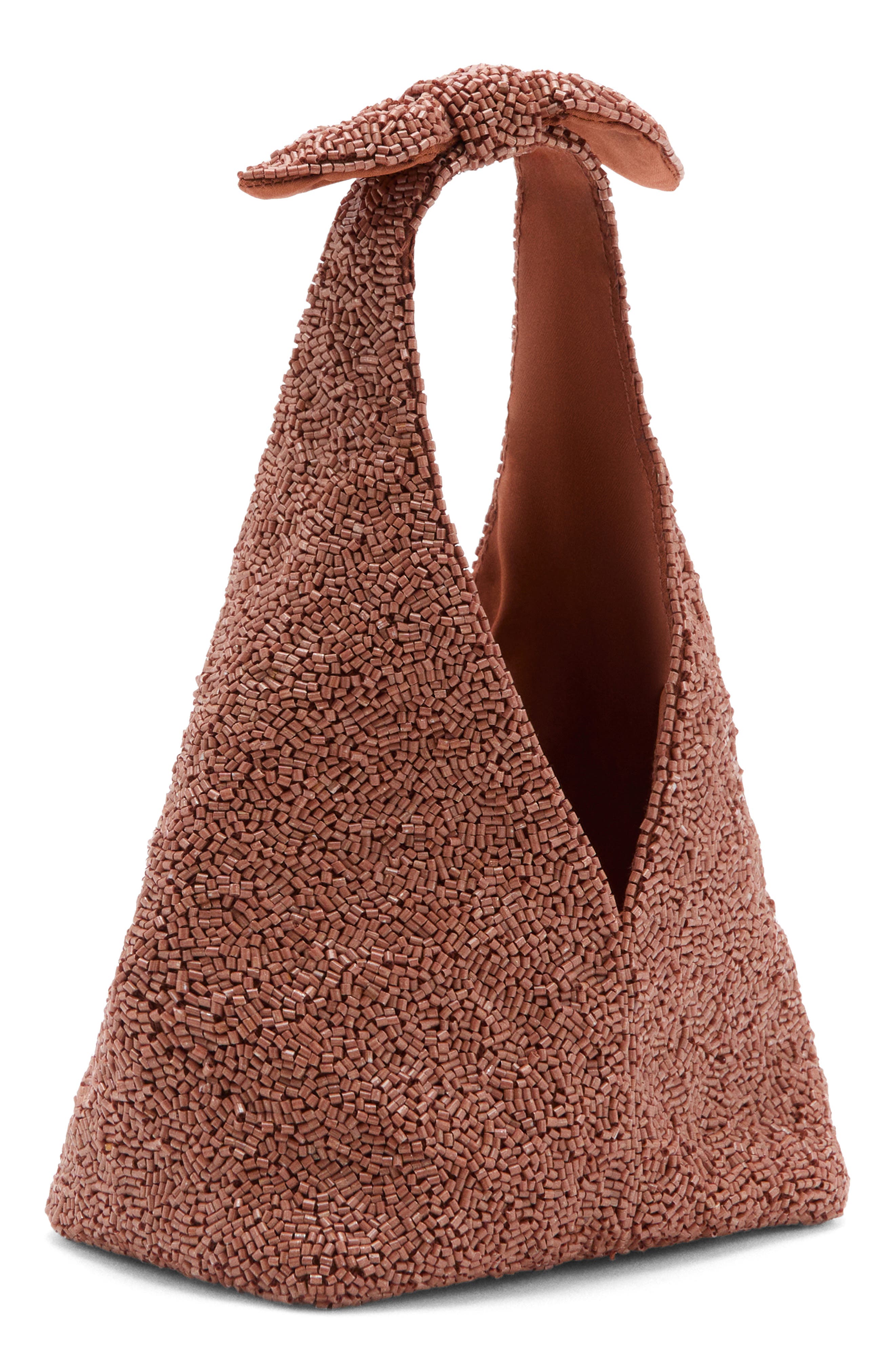 Micro Beaded Handbag, Alternate, color, CORAL RED