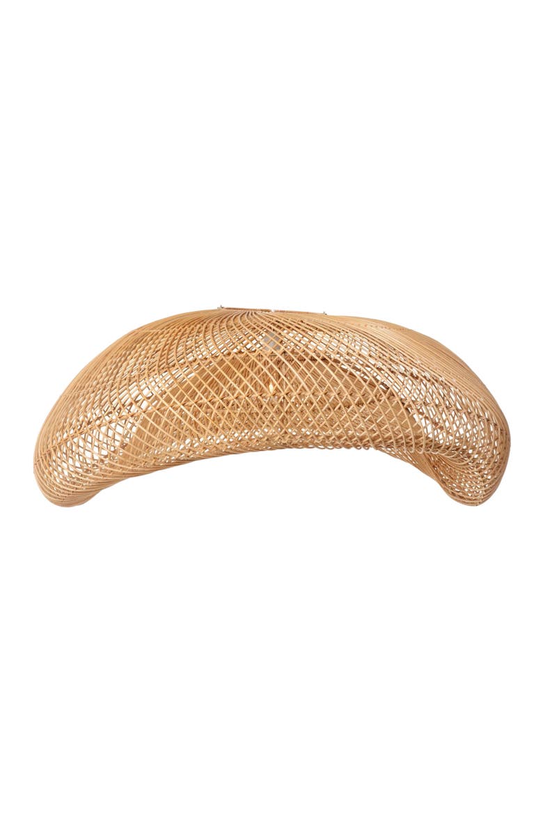 Rattan Arch Wavy Pendant Light-XL, Alternate, color, Natural
