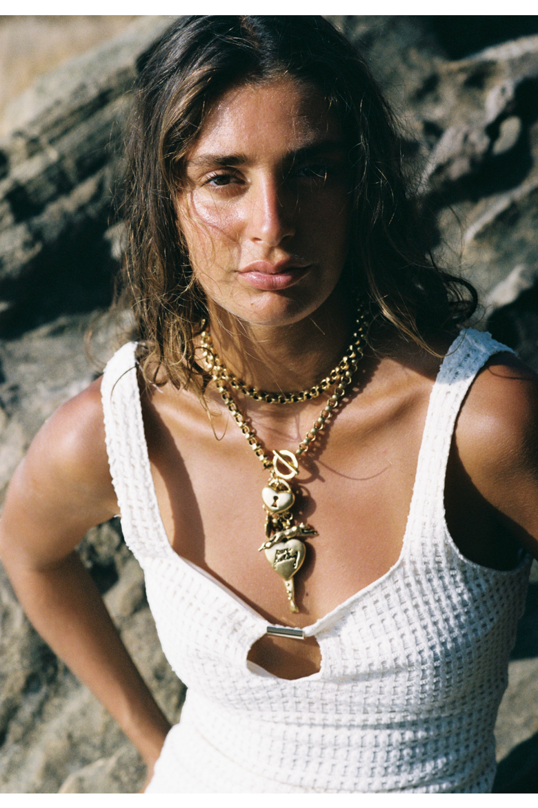 August Necklace, Alternate, color, Gold