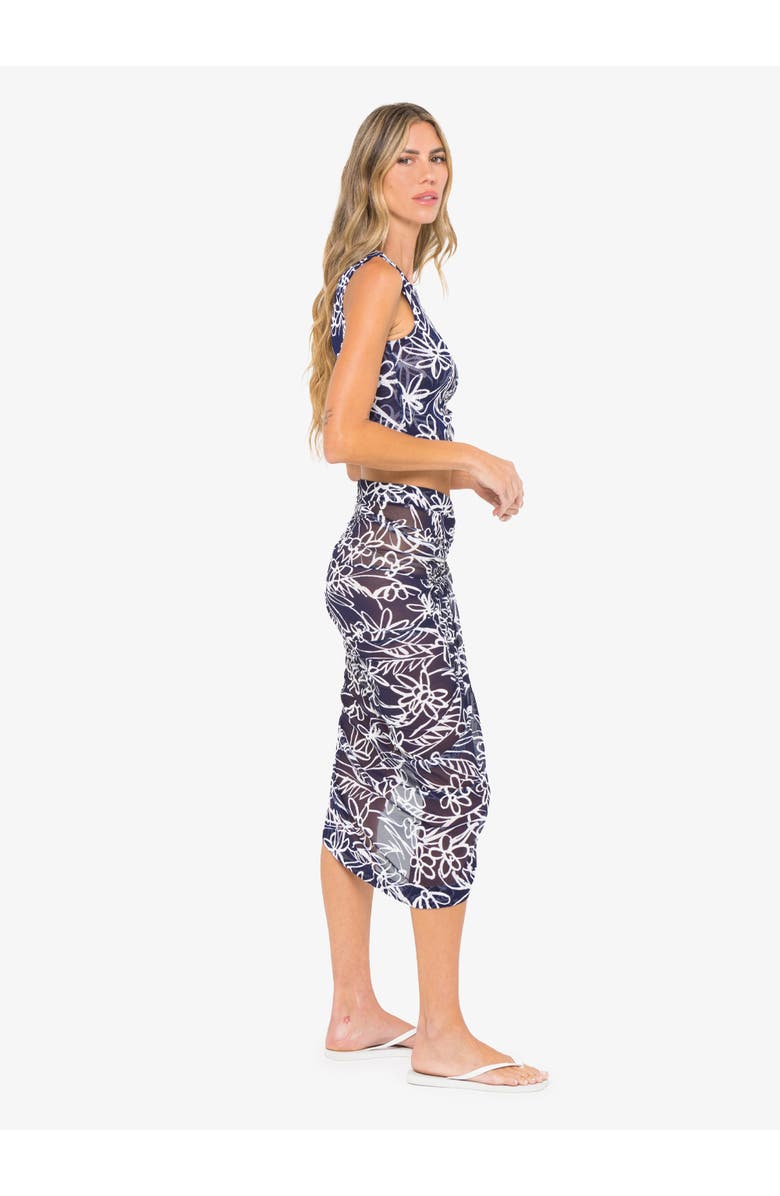 JBQ Scorpio Skirt, Alternate, color, Navy/White Floral