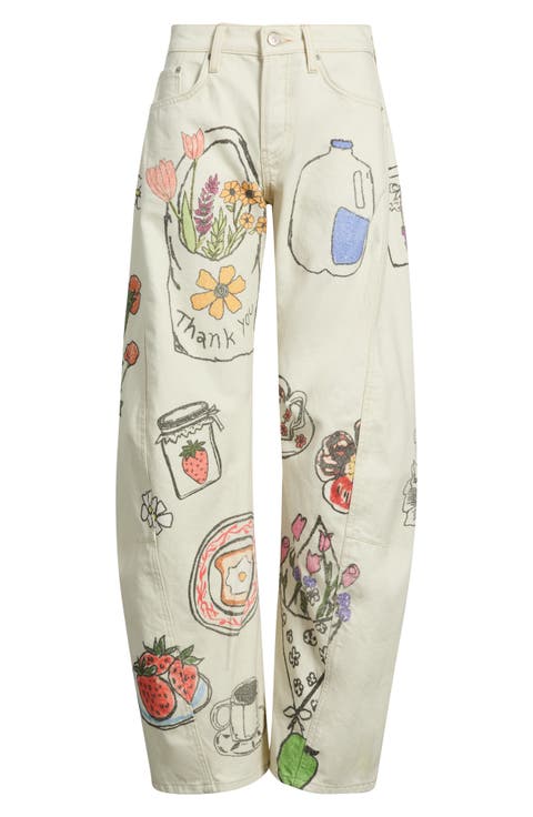 We The Free Fable Snakeskin Print Low Rise Arced Wide Leg Jeans