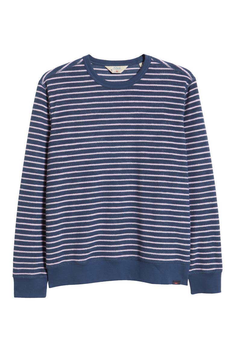 Cabana French Terry Crewneck Sweatshirt, Alternate, color, NAVY LILAC BRETON STRIPE