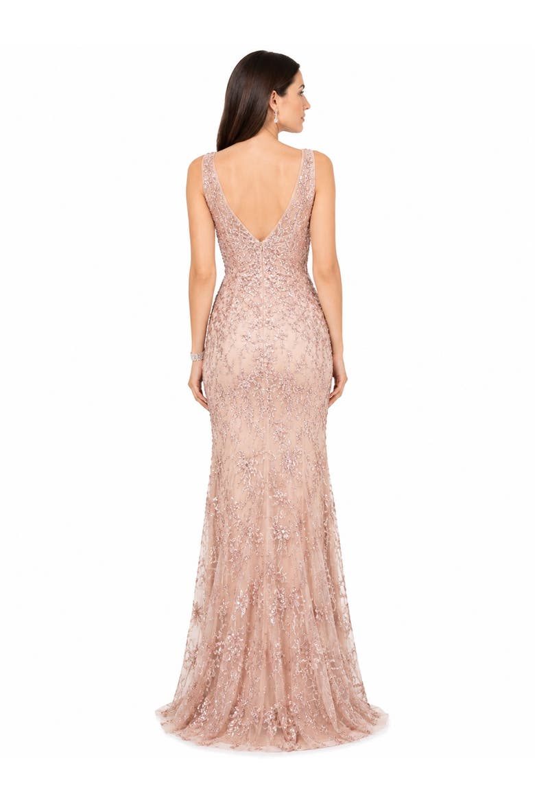 Sleeveless Mermaid Lace Embroidered Gown, Alternate, color, Blush