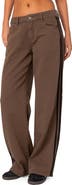 EDIKTED Mattie Side Stripe Low Rise Wide Leg Jeans