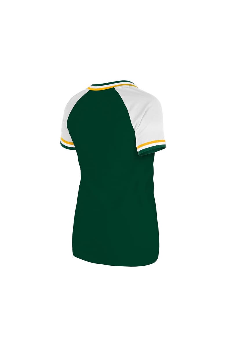 New Era Women's New Era Green Athletics Gameday Raglan V-Neck T-Shirt, Alternate, color, Green