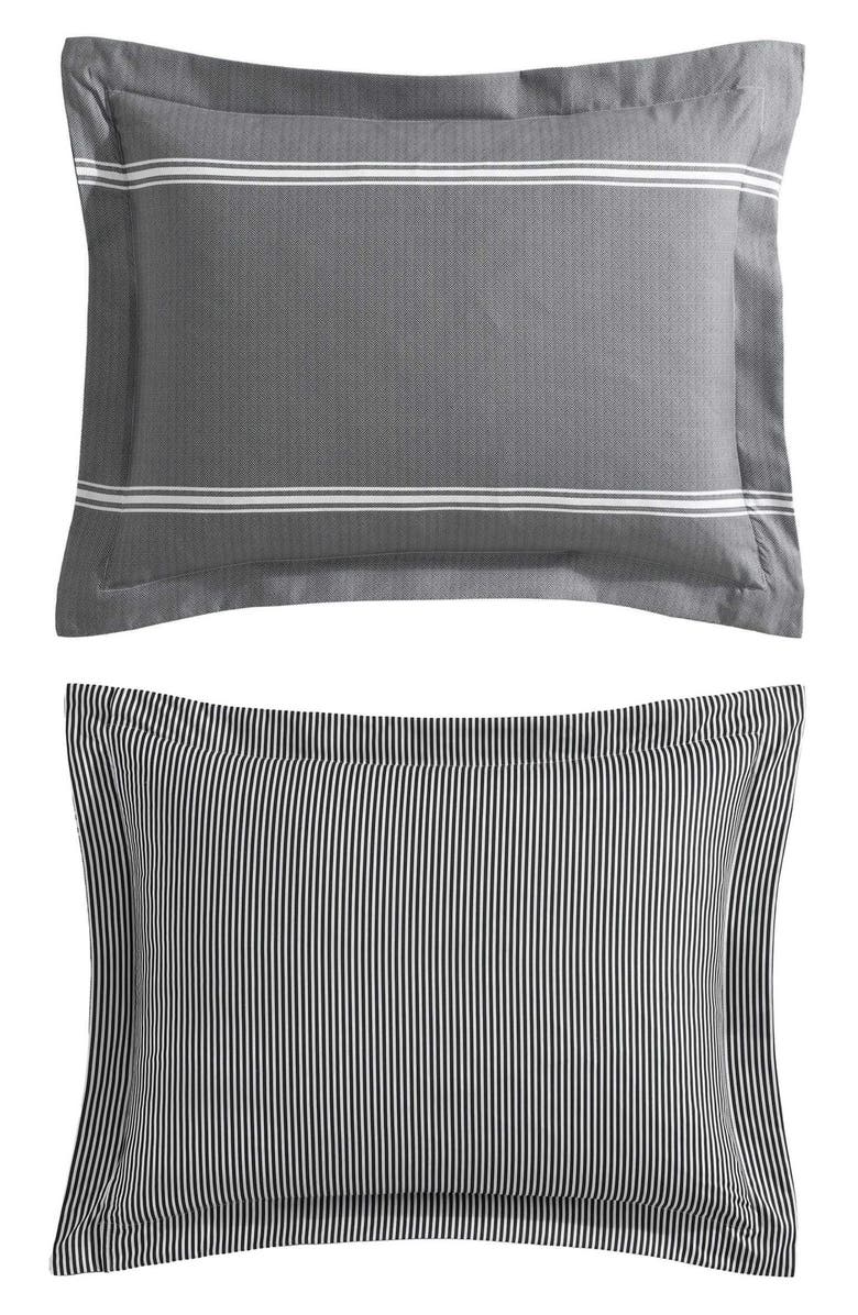 Eddie Bauer Chevron & Stripes Comforter & Sheets Bed Set, Alternate, color, White/ Grey