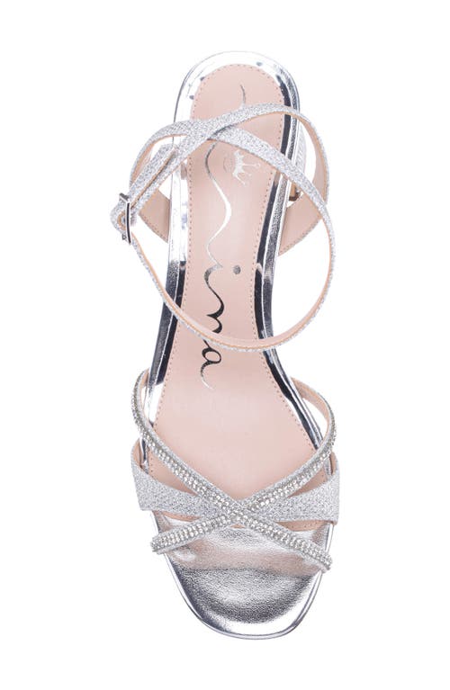 Nina Bracha Ankle Strap Sandal In Silver