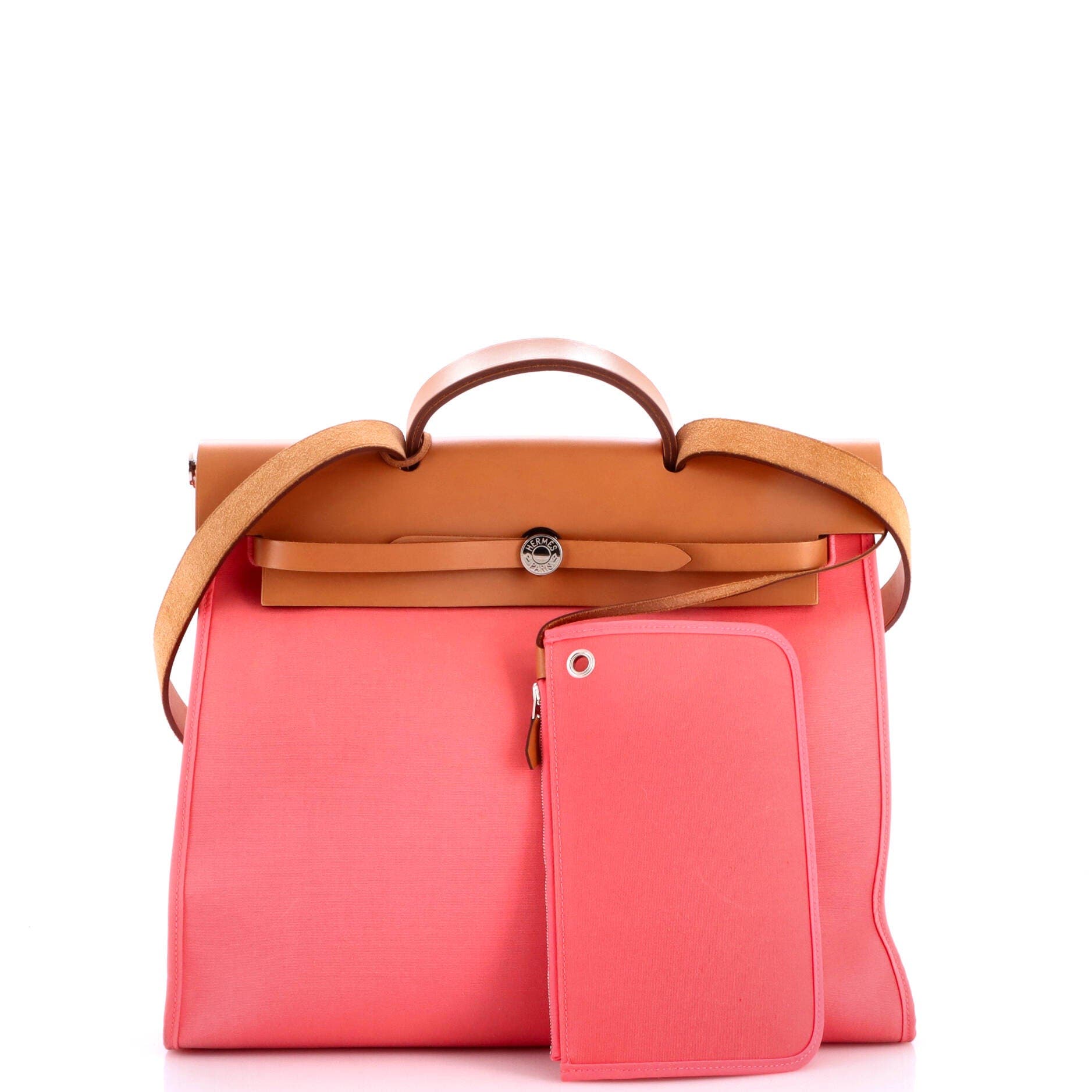 Herbag Zip Leather and Toile 39, Alternate, color, Pink
