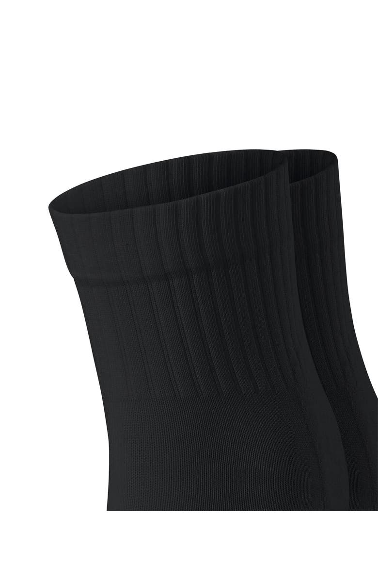 Run Rib Short Socks, Alternate, color, Black