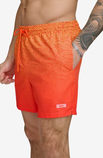 Ombré Crosswalk Swim Trunks
