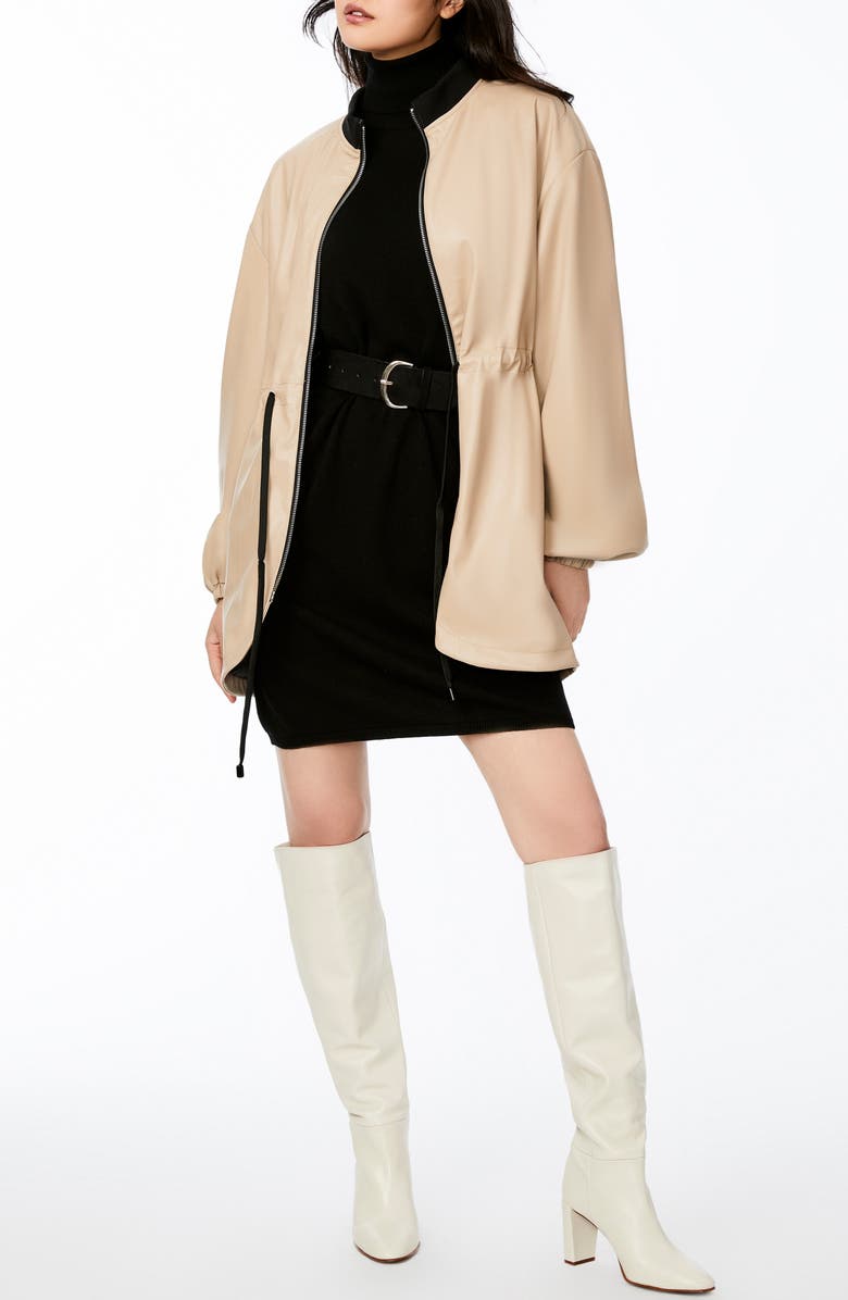 Bernardo Faux Leather Anorak, Alternate, color, Cappuccino