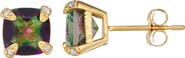 FZN 10K Gold Mystic Topaz & Lab-Grown Diamond Stud Earrings