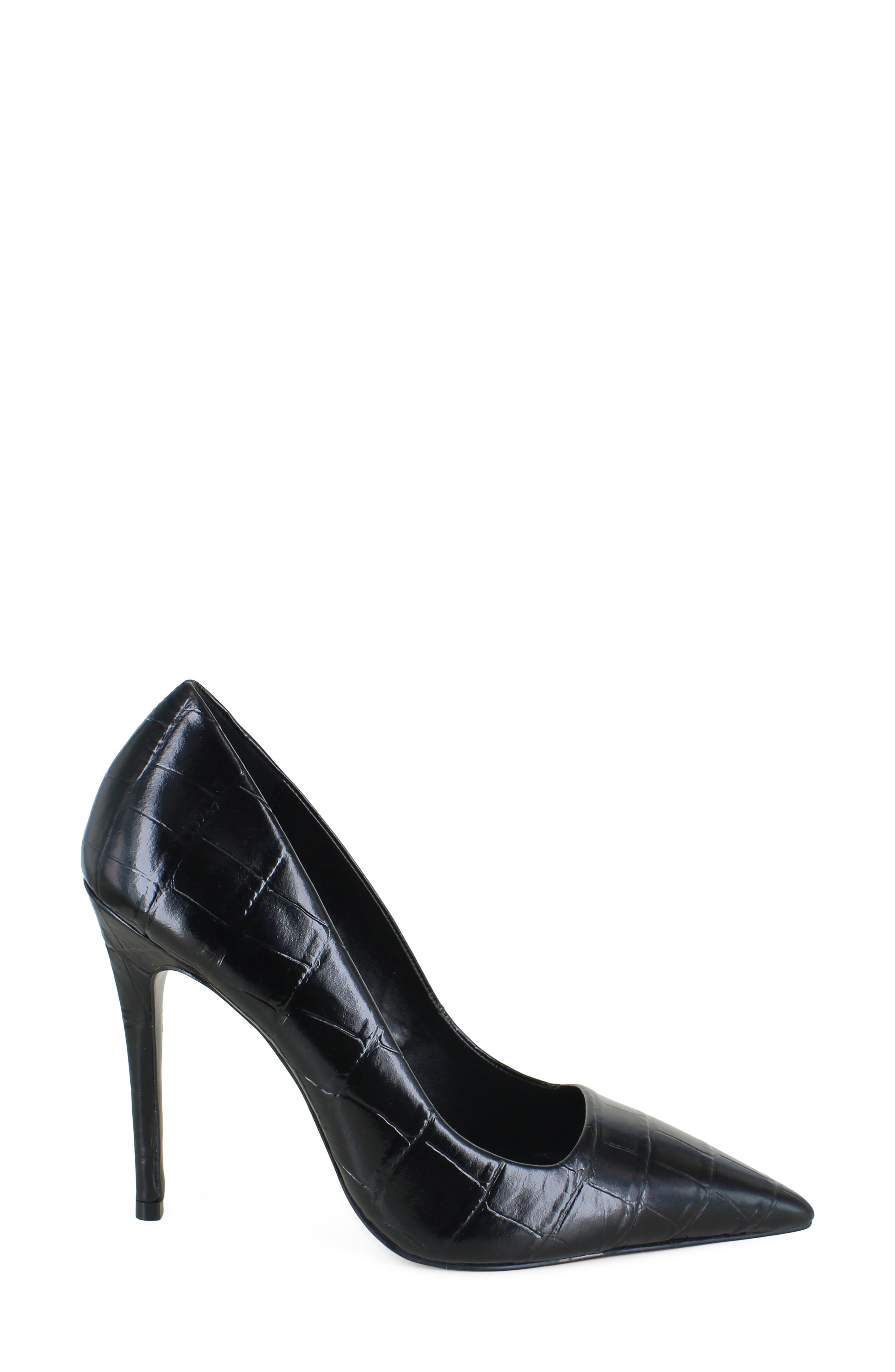 Niah Pointed Toe Pump, Alternate, color, BLACK CROCO