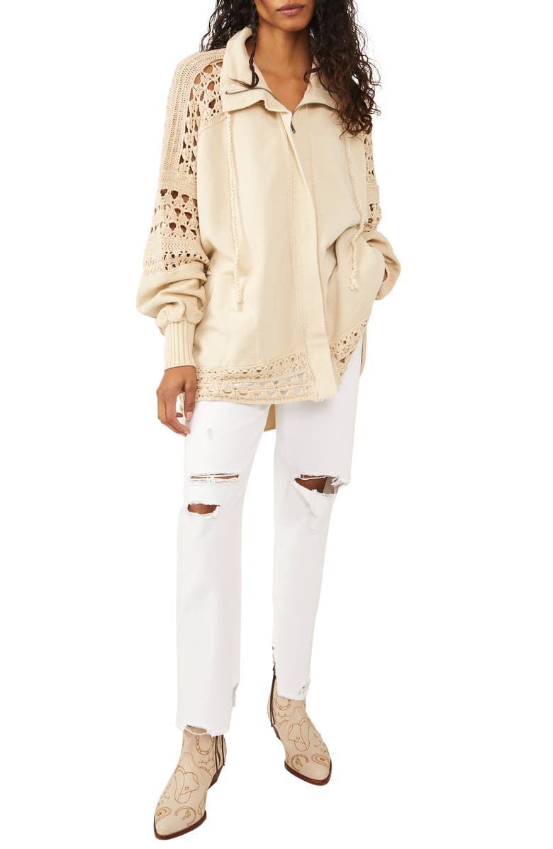 Free People Dune Bug Zip-Up Cotton Cardigan, Alternate, color,