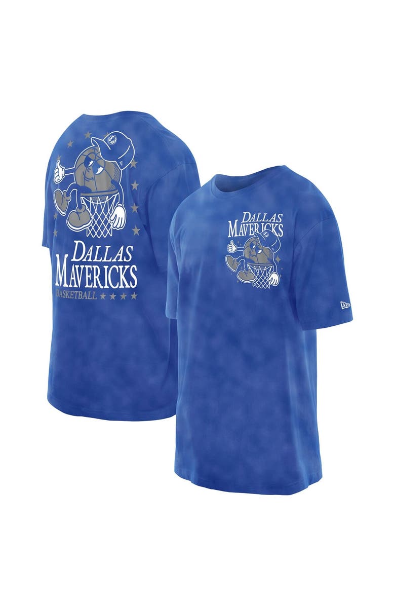 New Era Men's New Era Blue Dallas Mavericks Old School Sport Enzyme Wash Oversized T-Shirt, Alternate, color, Blue